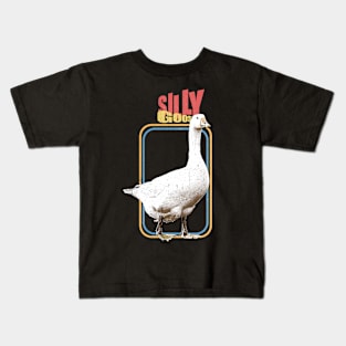 silly goose vintage art Kids T-Shirt